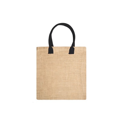 Купить Сумка NIMES из натурального джута, бежевый/черный с нанесением логотипа