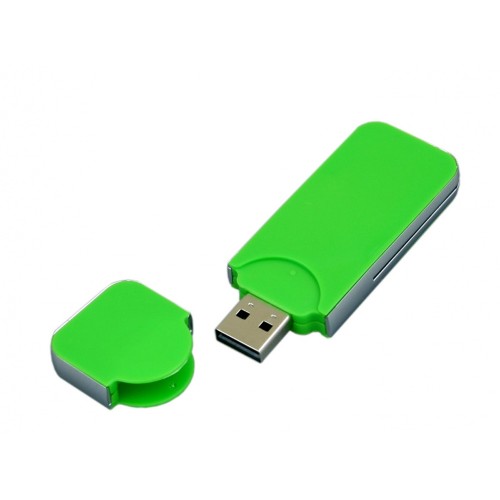 Купить USB-флешка на 64 Гб в стиле I-phone, прямоугольнй формы, зеленый с нанесением логотипа