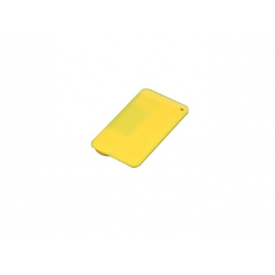 Купить USB-флешка на 16 Гб в виде пластиковой карточки, желтый с нанесением