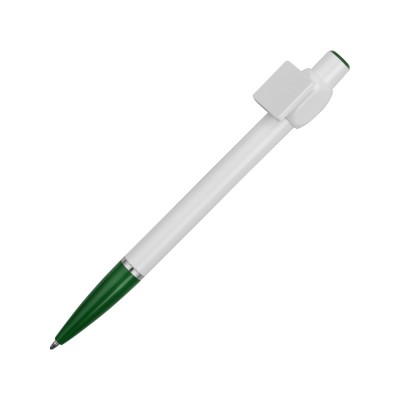 Купить Ручка шариковая Тенерифе, белый/зеленый с нанесением