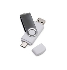 USB3.0/USB Type-C флешка на 32 Гб Квебек C, белый