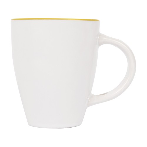 Купить Кружка Авеленго с ложкой, белый/желтый с нанесением логотипа