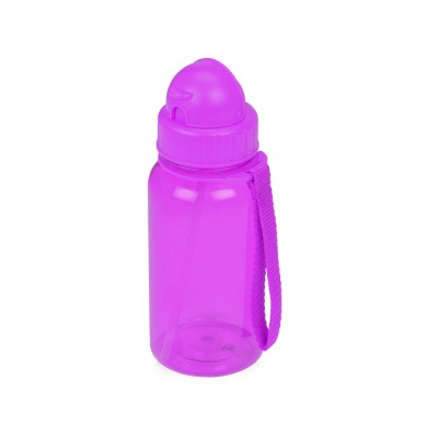 Купить Бутылка для воды со складной соломинкой Kidz 500 мл, фиолетовый с нанесением