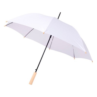 Купить 23-дюймовый автоматический зонт Alina из переработанного ПЭТ-пластика, белый с нанесением