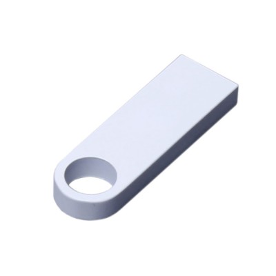 Купить USB 2.0-флешка на 64 Гб с мини чипом и круглым отверстием, белый с нанесением логотипа