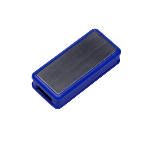 Купить USB-флешка промо на 4 Гб прямоугольной формы, выдвижной механизм, синий с нанесением логотипа