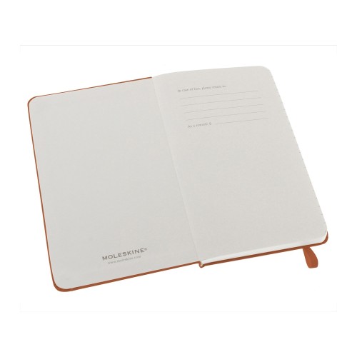 Купить Записная книжка Moleskine Classic (в линейку) в твердой обложке, Pocket (9x14см), оранжевый коралл с нанесением логотипа
