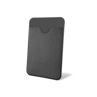 Купить Чехол-картхолдер Favor на клеевой основе на телефон для пластиковых карт и и карт доступа, серый с нанесением логотипа