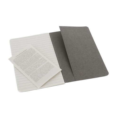 Купить Записная книжка Moleskine Cahier (в линейку, 3 шт.), Pocket (9х14см), серый с нанесением логотипа