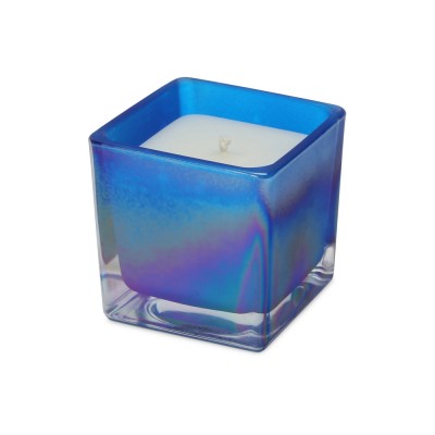 Купить Свеча парафиновая парфюмированная в стекле Palo, синяя с нанесением логотипа