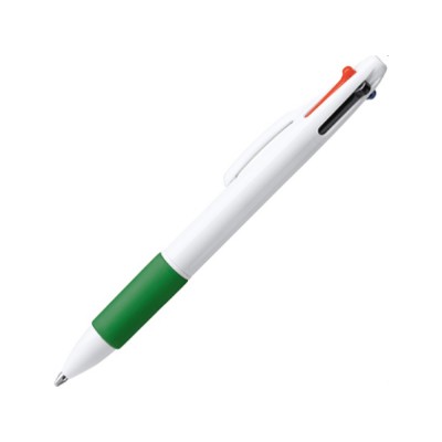 Купить Ручка шариковая KUNOY с чернилами  4-х цветов, белый/папоротник с нанесением логотипа