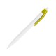 Купить Ручка пластиковая шариковая HINDRES, белый/желтый с нанесением логотипа