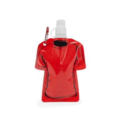 Купить Гибкая емкость для питья MANDY в форме футболки, 470 мл, красный с нанесением логотипа