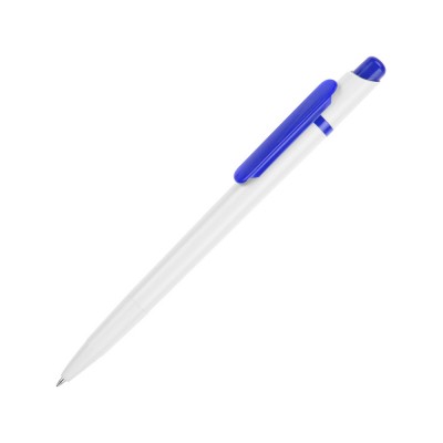 Купить Ручка шариковая Этюд, белый/синий с нанесением логотипа
