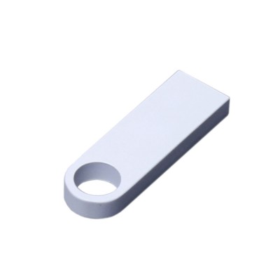 Купить USB 3.0-флешка на 16 Гб с мини чипом и круглым отверстием, белый с нанесением логотипа