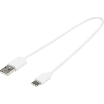 Купить Кабель с раъемами USB-A и Type-C TPE 2A, белый с нанесением логотипа