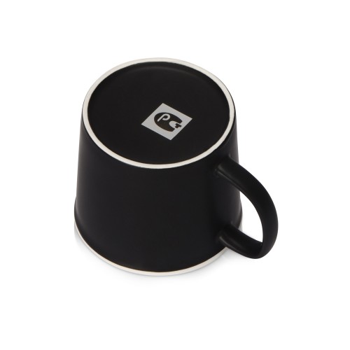 Купить Матовая кружка Nancy 360 мл цветная снаружи, белая внутри, черный с нанесением логотипа