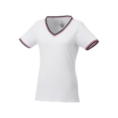 Купить Женская футболка Elbert с коротким рукавом, белый/темно-синий/красный с нанесением