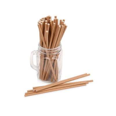 Купить Набор крафтовых трубочек Kraft straw, 100 шт. с нанесением