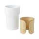 Купить Fika стакан 340 мл с бамбуковым чехлом - Белый с нанесением логотипа