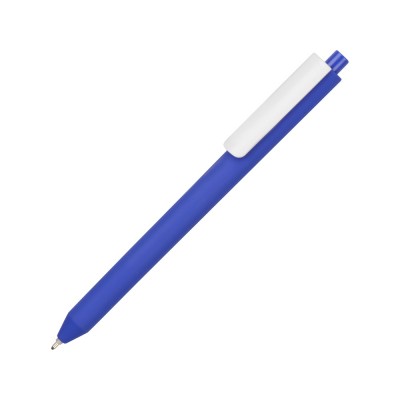 Купить Ручка шариковая Pigra модель P03 PRM софт-тач, синий/белый с нанесением