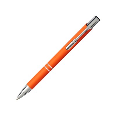 Купить Шариковая кнопочная ручка Moneta с матовым антискользящим покрытием, оранжевый с нанесением
