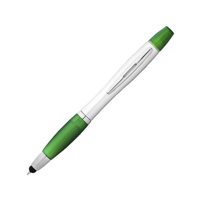 Купить Ручка-стилус Nash с маркером, зеленый/серебристый с нанесением