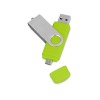 Купить USB/micro USB-флешка 2.0 на 16 Гб Квебек OTG, зеленое яблоко с нанесением логотипа