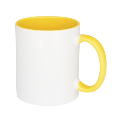 Купить Цветная кружка Pix для сублимации, белый/желтый с нанесением логотипа