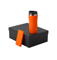 Подарочный набор c вакуумной термокружкой и повербанком С2, оранжевый