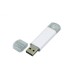 Купить USB-флешка на 64 ГБ.c дополнительным разъемом Micro USB, белый с нанесением логотипа