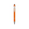 Купить Ручка металлическая soft-touch шариковая со стилусом Sway, оранжевый/серебристый с нанесением логотипа