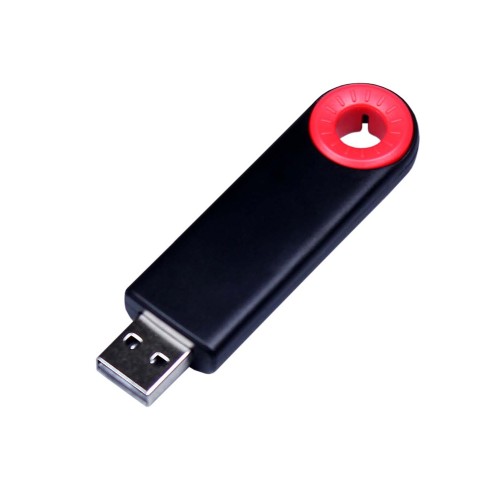 Купить USB-флешка промо на 4 Гб прямоугольной формы, выдвижной механизм, красный с нанесением логотипа