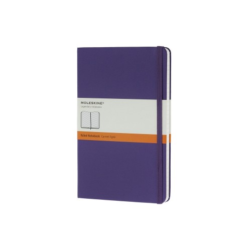 Купить Записная книжка Moleskine Classic (в линейку) в твердой обложке, Large (13х21см), фиолетовый с нанесением логотипа