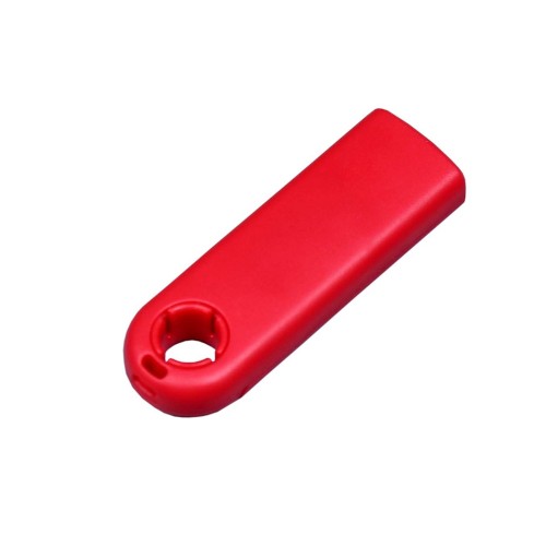 Купить USB-флешка промо на 64 ГБ прямоугольной формы, выдвижной механизм, красный с нанесением логотипа