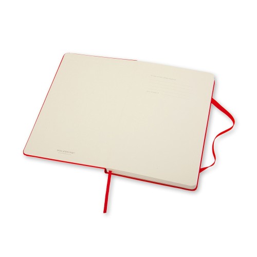 Купить Записная книжка Moleskine Classic (нелинованный) в твердой обложке, Large (13х21см), красный с нанесением логотипа
