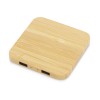 Купить USB-хаб с беспроводной зарядкой из бамбука Plato с нанесением логотипа