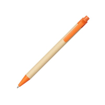 Купить Шариковая ручка Berk из переработанного картона и кукурузного пластика, натуральный/оранжевый с нанесением