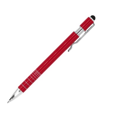Купить Ручка-стилус металлическая шариковая BORNEO, красный с нанесением логотипа