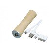 Купить PB_wood2 Универсальное зарядное устройство power bank круглой формы. 2200MAH. Белый с нанесением логотипа