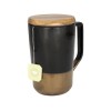 Купить Керамическая кружка Tahoe для чая и кофе с деревянной крышкой, черный с нанесением логотипа