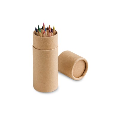 Купить CYLINDER. Коробка с 12 цветными карандашами, Натуральный с нанесением логотипа