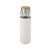 Купить Thor, стеклянная бутылка объемом 660 мл с неопреновым чехлом, белый с нанесением логотипа