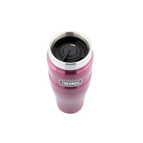 Купить Кружка-термос со стальной колбой SK1005 Matte Raspberry leak proof Vacuum Travel Tumbler, 470ml., красный с нанесением логотипа