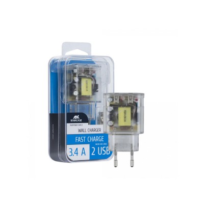 Купить Сетевое зарядное устройство VA4123, прозрачный с нанесением логотипа