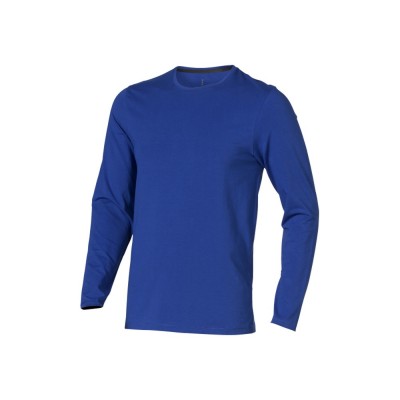 Купить Ponoka мужская футболка из органического хлопка, длинный рукав, синий с нанесением