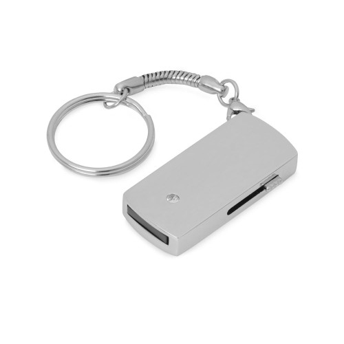 Купить Флешка прямоугольной формы, выдвижной механизм с мини чипом, 8 Гб, красный/серебристый с нанесением логотипа