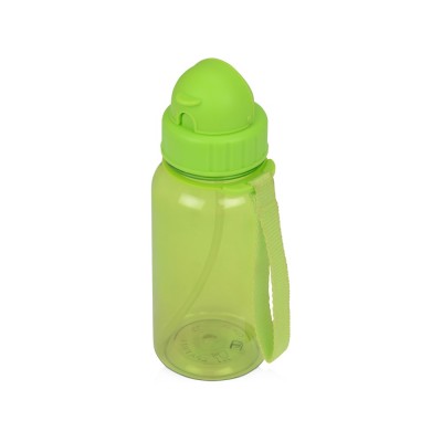 Купить Бутылка для воды со складной соломинкой Kidz 500 мл, зеленое яблоко с нанесением логотипа