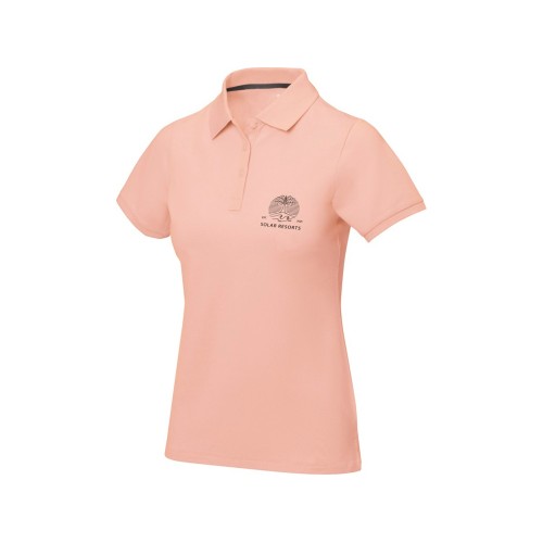 Купить Calgary женская футболка-поло с коротким рукавом, pale blush pink с нанесением логотипа