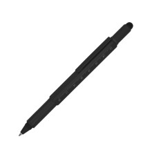 Ручка шариковая металлическая Tool, черный. Встроенный уровень, мини отвертка, стилус